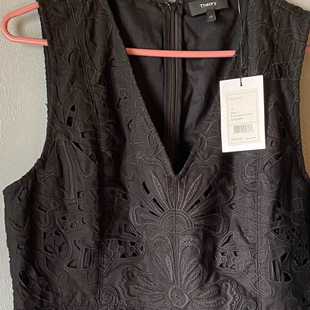 NWT THEORY “Jemion” Black Cocktail Dress Size 12 - Picture 9 of 9